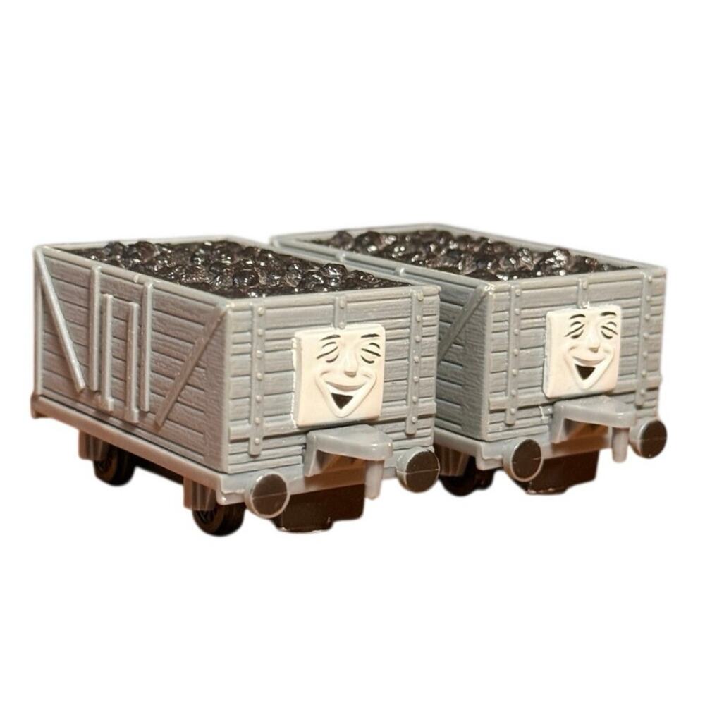Vintage ERTL Thomas & Friends Diecast Troublesome Trucks Pair 1990 Grey Coal Car